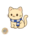 Gattino Sciarpa Azzurra