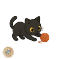 Gatto Nero Gomitolo